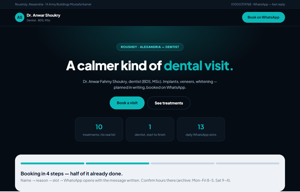 Teal clinical design direction: clean white surfaces with a teal accent.