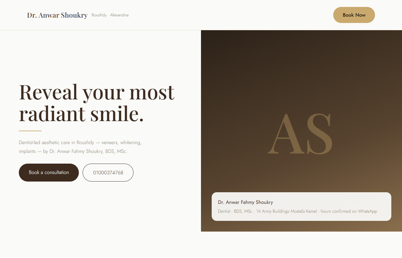 Champagne gold luxury design direction with serif display type.