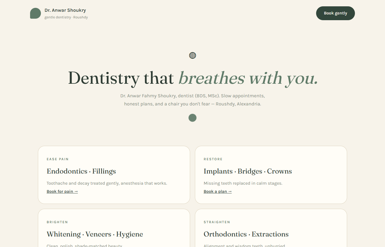 Calm sage wellness design direction.
